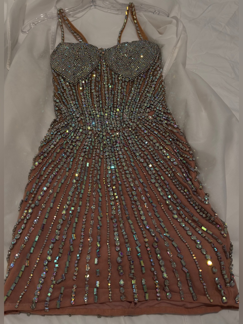Portia & Scarlett Heart Neckline Embellished Mini Dress - Picture 4 of 11